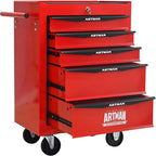 5-Drawer Steel Rolling Tool Cart with Wheels & Handle, Heavy-Duty Tool Chest Storage Cabinet for Garage and Workshop