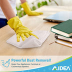 AIDEA Microfiber Cleaning Cloth 12PK, Dish Cloths White, Strong Water Absorption, Lint Free Rags, Scratch Free, Streak Free Microfiber Towels, Kitchen Dish Towels White, 11.5"x 11.5"