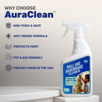 Wall & Baseboard Cleaner - Safe for Painted Walls & Trim | Eco-Friendly, No-Rinse, Kid & Pet-Safe | Anti-Resoil, Streak-Free Finish | Made in the USA | 32 oz Spray (1 Quart)