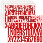 10 Sheets 780 Pcs Vinyl Letter & Number Stickers - Waterproof, Self-Adhesive Alphabet for Mailbox, Door, Window, Cars, Boats, Address (Red, 1in&2in)