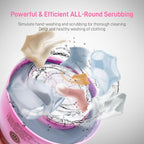 Portable Mini Washing Machine | Compact Deep Cleans Underwear, Baby Clothes, Small Laundry | Lightweight for Apartment, Dorm, Hotel, Travel & Camping | Quiet Energy-Efficient (Pink)