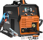 200A MIG Welder,4 in 1 Gas MIG/Gasless Flux Core/Stick/Lift TIG Multi-process Welding Machine Large LED Display 110V/220V Multi Welder