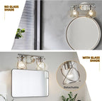 mavcadonf 2-Lights Vanity Lights, Bathroom Light Fixtures Over Mirror, Brushed Nickel Vanity Light, Farmhouse Wall Lights with Clear Glass Shade, Bathroom Wall Lamp for Mirror Kitchen Bedroom