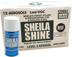 Sheila Shine 12 x 10 Oz. Low Voc Stainless Steel Cleaner and Polish Aerosol Spray, Protects Household Kitchen Surfaces, Removes Residue, Fingerprint, Polish & Leaves a Streak Free Shine for Appliances