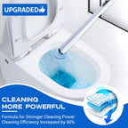 50 Counts Disposable Toilet Bowl Wand Refills, 5X Cleaning Power Toilet Cleaner Refill Pads, Deep Cleaning, No Falling Apart, Fresh Fragrance, Compatible with Most Toilet Brushes