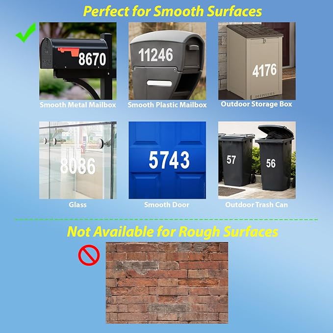 Mailbox Numbers Sticker - Reflective, Self Adhesive Numbers for Outside, Durable & Easy to Apply (White, 3 Inch)