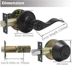 Gobrico 10 Sets Black Entry Levers and Single Cylinder Deadbolt Locksets with Same Key,Keyed Alike Entrance Locks,Drop/Wave Lever Style