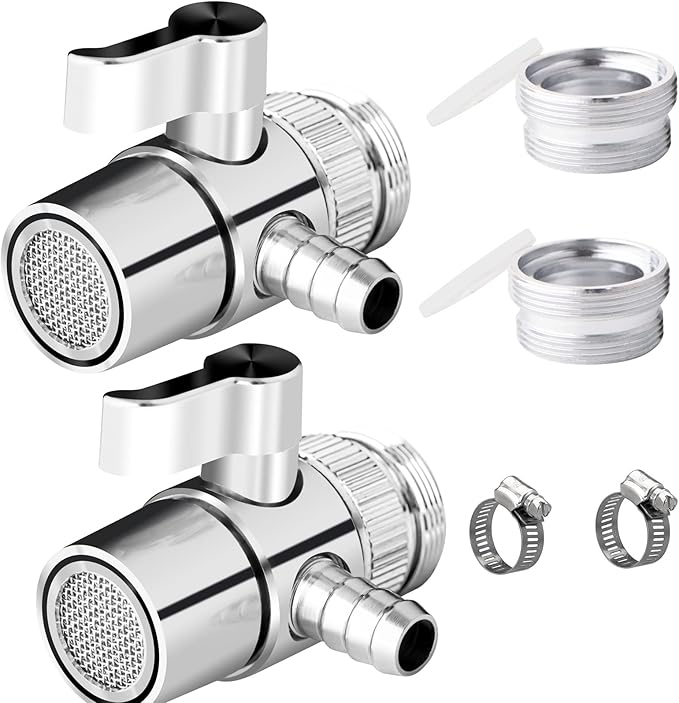 Faucet Diverter Valve with Aerator for Countertop Water Filter,Faucet Adapter to 3/8" Barb outlet,Faucet Splitter for Water Diversion