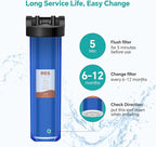 SimPure 20" x 4.5" Cation Exchange Resin Filter, Whole House Water Softening Filter Cartridge for DB20P, DB20P-3 (4 Pack)