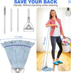 String Mop Heavy Duty for Floor Cleaning- Industrial Commercial Wet Mop with 59inch Mop Handle for Home,Garage,Office, Workshop, Warehouse Floor Cleaning