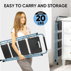 TICONN 4 Step Ladder, Heavy Duty Foldable Step Stool, Portable Steel Folding Stool for Household Garage Storage (Blue)
