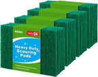 AIDEA Heavy Duty Scouring Pads, Dish Scrubber Pads for Household and Kitchen, Multipurpose Scour Pads for Cleaning, 24 Pack, 5.5in*3.5in