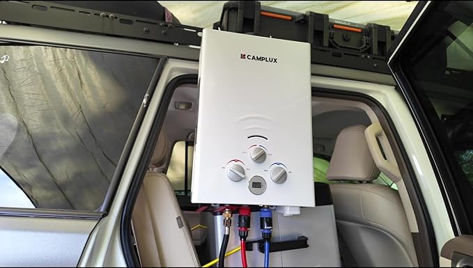 Tankless Water Heater, Camplux 1.58 GPM Propane Portable Water Heater With Pump Kit, White