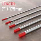 YESWELDER TIG Welding Tungsten Electrode Red Tip 1/16" x 7" (Red, WT20/EWTh-2) 10-pk