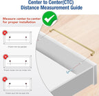 JOY DECOR Cabinet Pulls – 12-3/5 Inch Hole Center, Brushed Brass, 5 Pack, Zinc Alloy Cabinet Handles for Drawers & Cupboard – Vintage Style Hardware for Kitchen, Bathroom, Dresser, Furniture Makeover