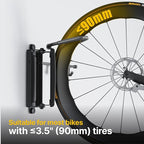 monTEK Swivel Bike Wall Mount, Bike Hangers for Garage, Bike Wall Mount with Two Extra Storage Hooks, Bike Hanger Wall Mount for Space Saving, Bike Rack Garage Holds Up to 77 lbs