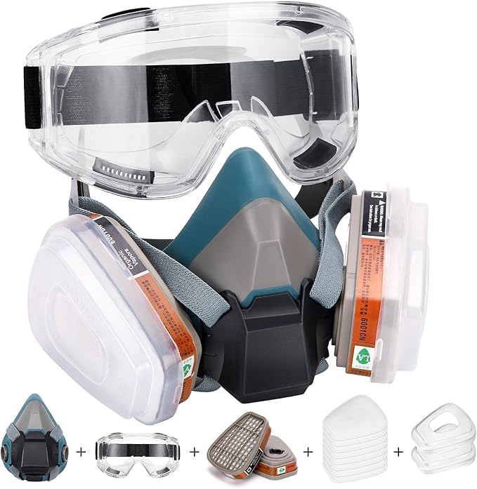 Reusable Half Face and Full Face Gas Mask with Activated Carbon Filter Against Organic Vapor/Dust/Chemical