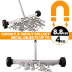Toolwiz Magnetic Pick Up Sweeper 17-inch Heavy Duty Magnet Pickup Lawn Sweeper Roofing Tools, 8.8 Lbs Yard Magnet with Telescoping Holder and Wheels to Pick Up Nails Magnetic Sweeper for Construction