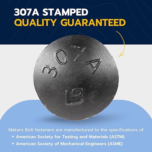 1/2 in. x 4 in. Black Carriage Bolt Kit Includes 12 Bolts, 12 Washers, and 12 Nuts, Ceramic Black Ruspert Coated for Exterior Use - 2X Rust Resistance of Galvanized by Makers Bolt