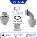 (3/4" Dia * 25 Feet) Yariwiz Flexible Electrical Conduit Liquid Tight PVC Conduit Kit with 3 PCS Coupling, 3 PCS Elbow and 7 PCS Strap, Sealtight Seal Flex Liquidtight Wire Outdoor Non Metallic Grey