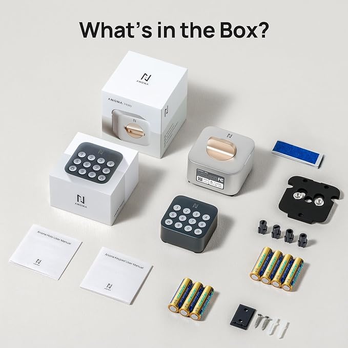 Anona Holo Wi-Fi Smart Lock with Keypad, Keyless Entry Deadbolt Door Lock with App Remote Control, AutoLock & Anomaly Detection, Non-Destructive Installation, Supports Alexa, Apple Home