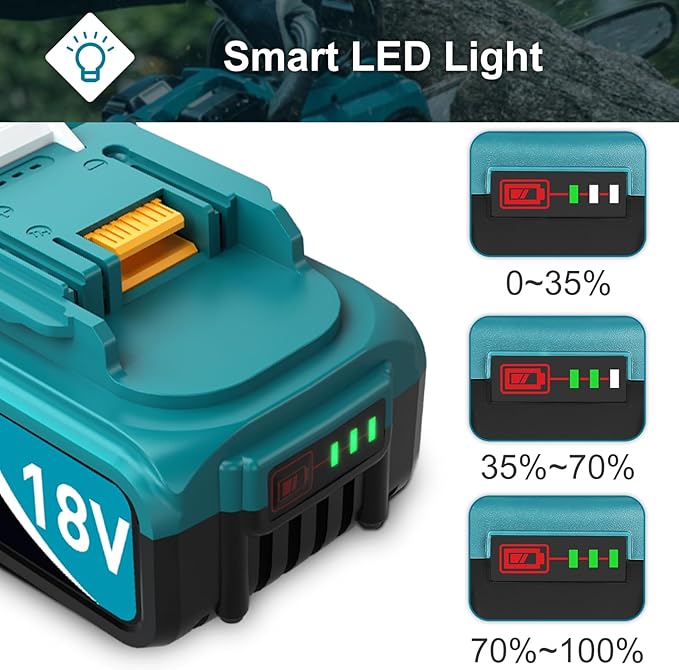 8000mAh 18V Battery Replacement for Makita 18V Battery and Charger DC18RC, Compatible with Makita LXT 18 Volt Batteries Lithium Ion BL1850 BL1840 BL1830 BL1820 BL1815 Cordless Power Tools (Blue) ﻿ ﻿