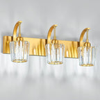 Modern Bathroom Vanity Light, 3-Light Gold Wall Sconce with Crystal Accents, Over Mirror Bathroom Lighting Fixture, 23.62" Long Dimmable Vanity Lamp for Makeup, Easy Installation