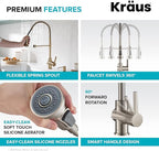 KRAUS Britt Commercial Style Kitchen Faucet in Spot Free Antique Champagne Bronze, KPF-1690SFACB