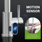 APPASO Touchless Kitchen Faucet with Soap Dispenser, Motion Sensor Activated Hands-Free Automatic Faucet with Pull Down Sprayer, Smart Faucets for Kitchen Sink Brushed Nickel (Battery-Powered)