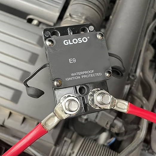 GLOSO Circuit Breaker E9A Waterproof Breaker Auto Reset (T1) 30A Side by Side Stud IP67 Marine Hi-Amp (30A)