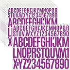 10 Sheets 780 Pcs Vinyl Letter & Number Stickers - Waterproof, Self-Adhesive Alphabet for Mailbox, Door, Window, Cars, Boats, Address(Purple, 1in & 2in)