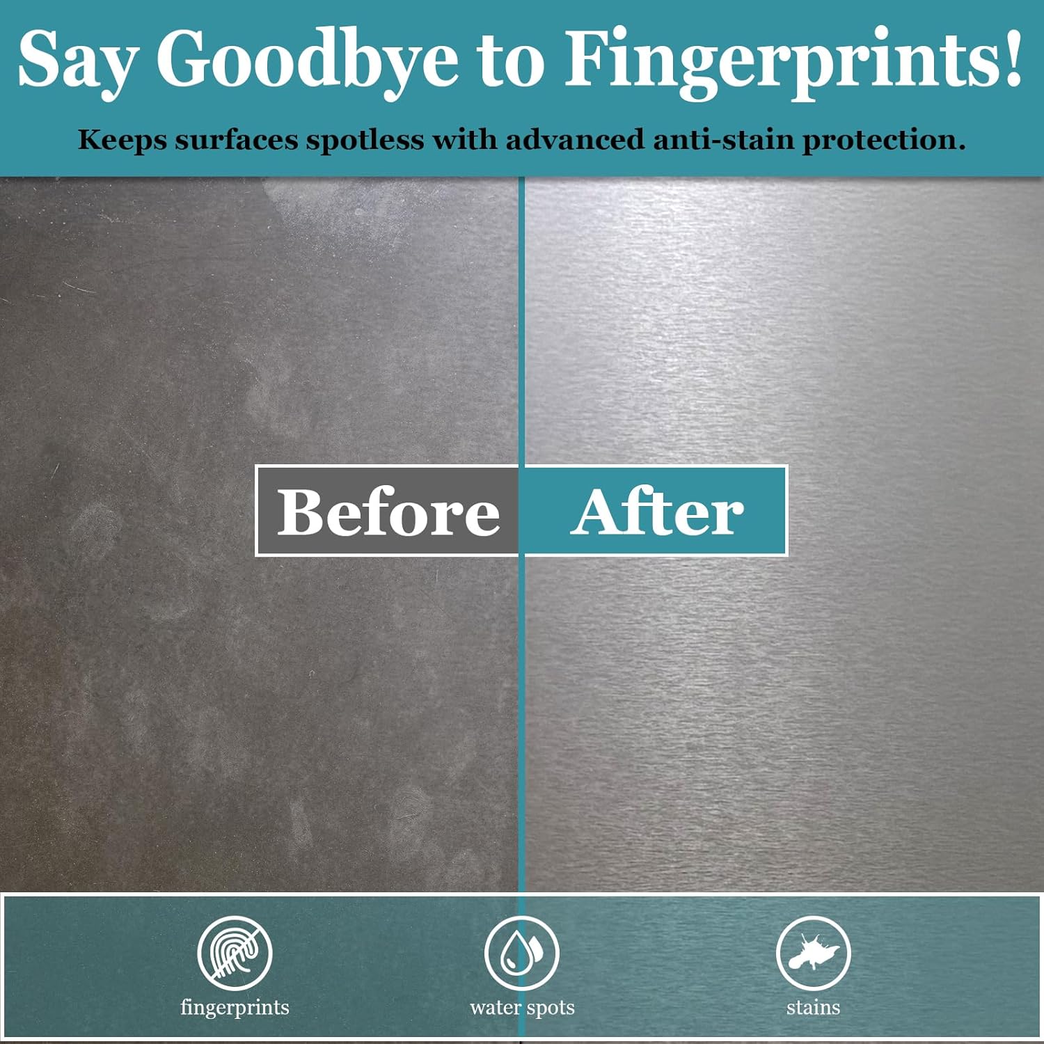 Ceramic Coating Spray for Stainless Steel and Hard Surfaces, Anti-Fingerprint, Stain Resistant, Hydrophobic Protection for Appliances, Glass, Tile, Countertops, 600ml