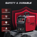 ARCCAPTAIN 135A MIG Welder, 2025 Newest [Large LED Display] 110V Welder Flux Core MIG, Lift TIG, Stick, 3 in 1 Welding Machine Gasless MIG Welder Machine 110V, IGBT Inverter Welder with Synergy, 2T/4T