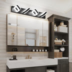 Tipace Black Bathroom Vanity Lights 4 Lights LED Modern Black Bathroom Light Fixture Over Mirror Acrylic Wall Lighting (White Light 5500K) with Rotatable Vanity Lights Heads