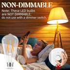 Edison Bulbs, E26 LED Bulb 60 watt Equivalent, Non-Dimmable, Soft White 2700K, ST58 Vintage Light Bulbs, 90+ CRI, 6W 600LM, E26 Medium Base, Clear Glass, 12 Pack