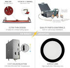 NUWATT 2 Hour 6" Fire Rated Recessed Lighting 6 Inch Wafer LED Lights, 5CCT 2700K/3000K/3500K/4000K/5000K, Wet & IC Rated, 15W, Dimmable 1200LM, 90CRI Black Recessed Light, No Cone Needed, ETL, 6 Pack