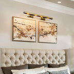 Picture Light, 30in Hardwired Picture Lights for Wall, Dimmable Wall Sconces Poster Light, Brass 4 Lighting for Paintings Frames Art Display Gallery Bedroom Living Room-Included Bulbs(Gold)