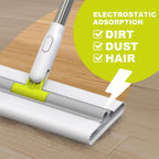 Dust Mop for Floor Cleaning - Microfiber for Hardwood, Laminate, Tile - Stainless Steel Handle, Reusable, Dry and Wet Use - 1 Mop + 10 Pads