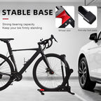 Foldable 2-in-1 Floor Bike Stand, Vertical & Horizontal Bicycle Storage Rack for Garage Storage, Indoor, Sturdy Carbon Steel, Fits Up To 29" Mountain/Road Bikes, No Drilling, Space-Saving