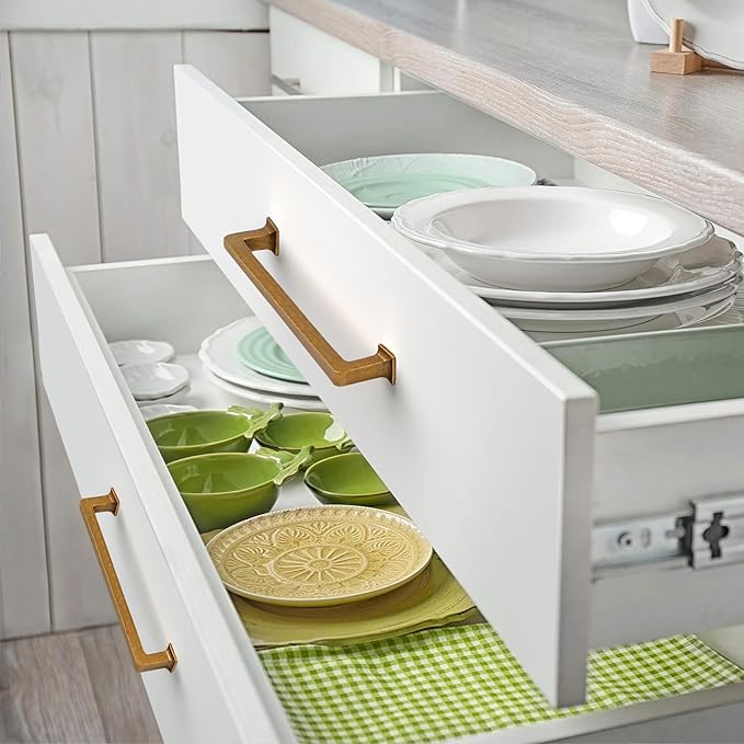 FILTA Cabinet Handles 6.25 Inch 10 Pack Antique Brass Cabinet Pulls for Kitchen Metal Drawer Pulls Modern Cabient Hardware Cupboard Handles