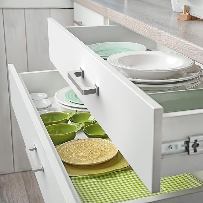 FILTA 3 Inch(76mm) Hole Centers Brushed Nickel Cabinet Pulls(Set of 10),Silver Cabinet Pulls Zinc Alloy Kitchen Cabinet Handles Cabinet Hardware for Cabinets Cupboard Drawer