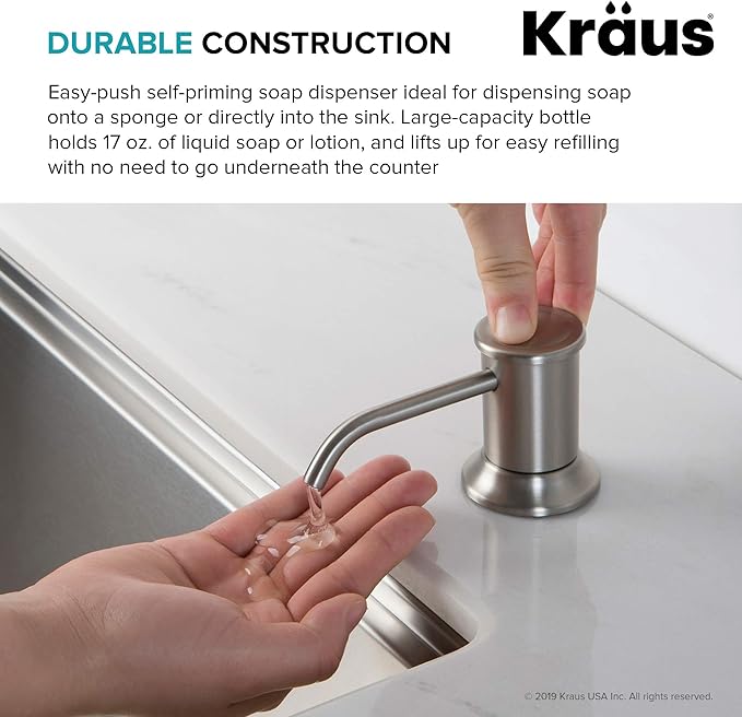 KRAUS Kitchen Soap and Lotion Dispenser in Spot Free Stainless Steel, KSD-80SFS