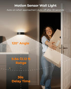 Motion Sensor Wall Lights with Remote, Rechargeable 5000mAh Battery Operated Wall Sconces, 18-Color Dimmable UP and Down LED Lamp for Living Room, Bedroom, Hallway (4-Pack, Black)