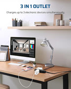 DEWENWILS 15FT Flat Plug Extension Cord, 3 Prong Ultra Thin Power Strip, 13A/125V/1625W, 16/3 Awg Grounded Flat Power Cable for Indoor Narrow Space, SPT-3 Cord, ETL Listed, Black