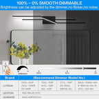 SOLFART Bathroom Lighting Fixtures Over Mirror 40 Inch Dimmable Matte Black Vanity Lights Modern Bathroom Light