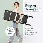 WOA WOA 4 Step Ladder, Folding Step Stool with Non-Slip Pedals, Portable Stepping Stool Household, Sturdy Steel Ladder, Space Saving for Kitchen, Anti Skid Feet, Support 330lbs - Black