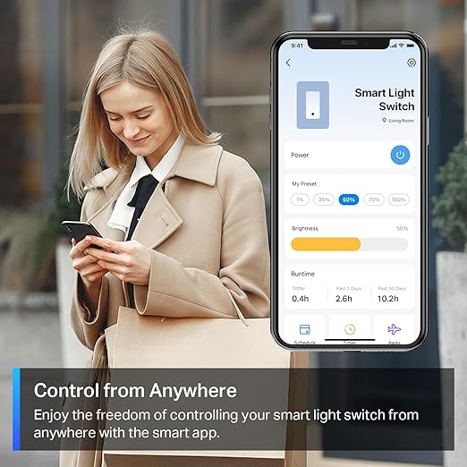 TP-Link Tapo Matter Smart Dimmer Switch: Voice Control w/Siri, Alexa & Google Assistant, UL Certified, Timer & Schedule, Easy Guided Install, Neutral Wire Required, Single Pole, Tapo S505D(2-Pack)