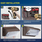 ledmo 120W LED Wall Pack Light, 15840LM Daylight Outdoor Security Lighting, Commercial and Industrial Outdoor Wall Pack Lights, 5000K IP65 Waterproof for Garage, Warehouse, Parking lot, Yard, 6 Pack