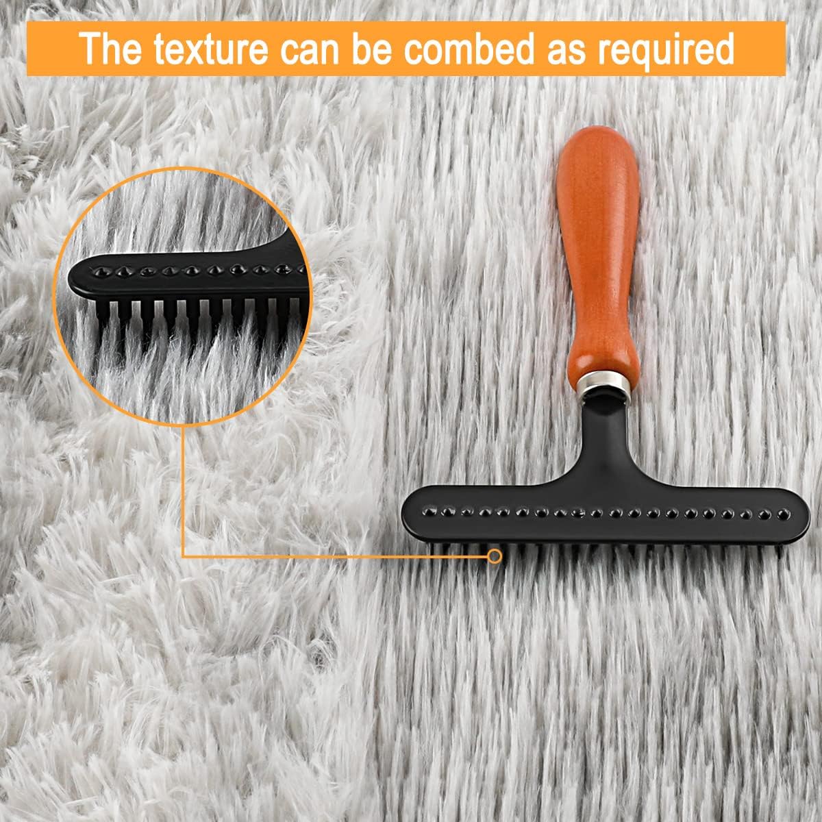 Hand Held Carpet Rake, Making Carpets Fluffy Again, Clean Hair, Let Carpet Restore Softness (Iron, Black)