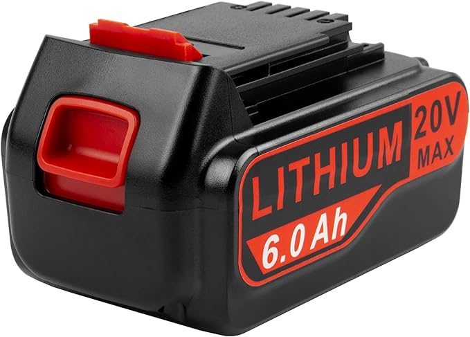 ARyee 20V 6.0Ah Replacement for Black and Decker 20V Lithium Battery Compatible with Black & Decker 20V Lithium Battery LB20 LBX20 LBXR2020 LB2X4020-OPE LBXR20-OPE Cordless Power Drill Driver Tools